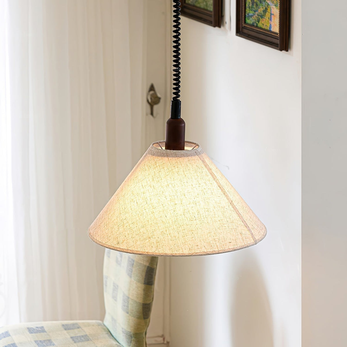 Suspension Lucerne en bois et tissu – vue 22