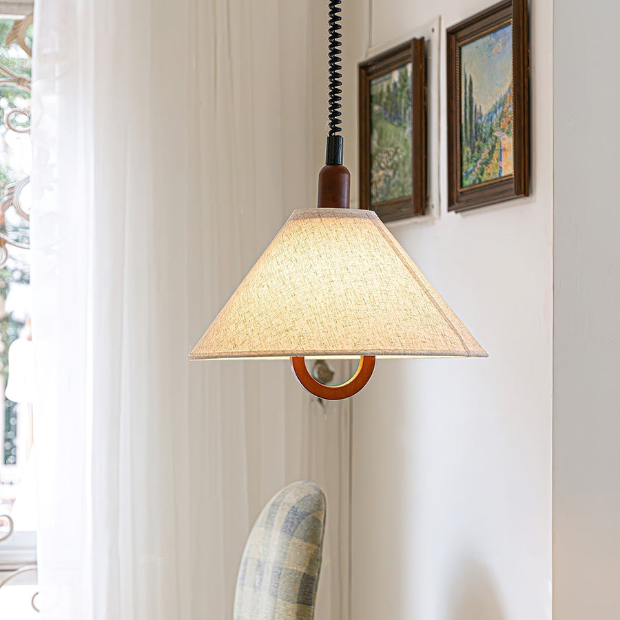 Suspension Lucerne en bois et tissu – vue 4