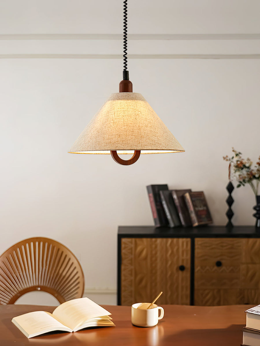 Suspension Lucerne en bois et tissu – vue 2