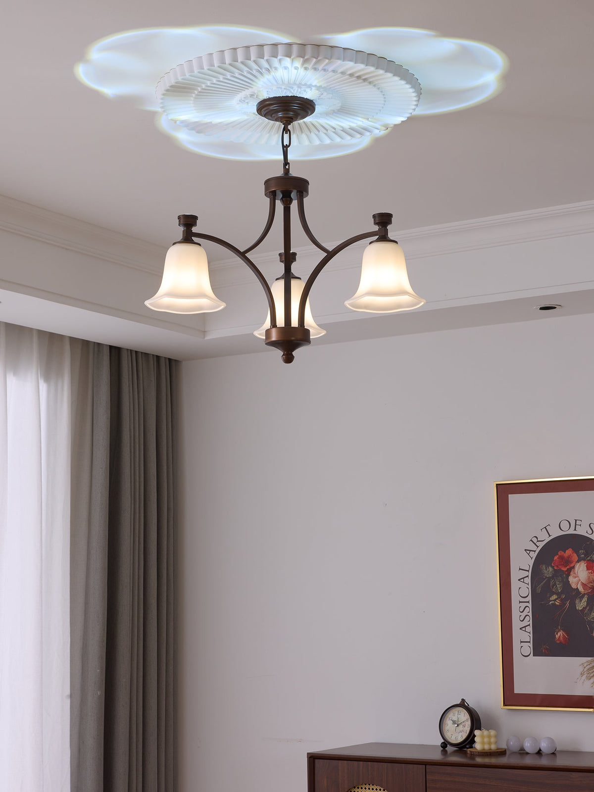 Lustre Épinette en verre et métal – vue 10