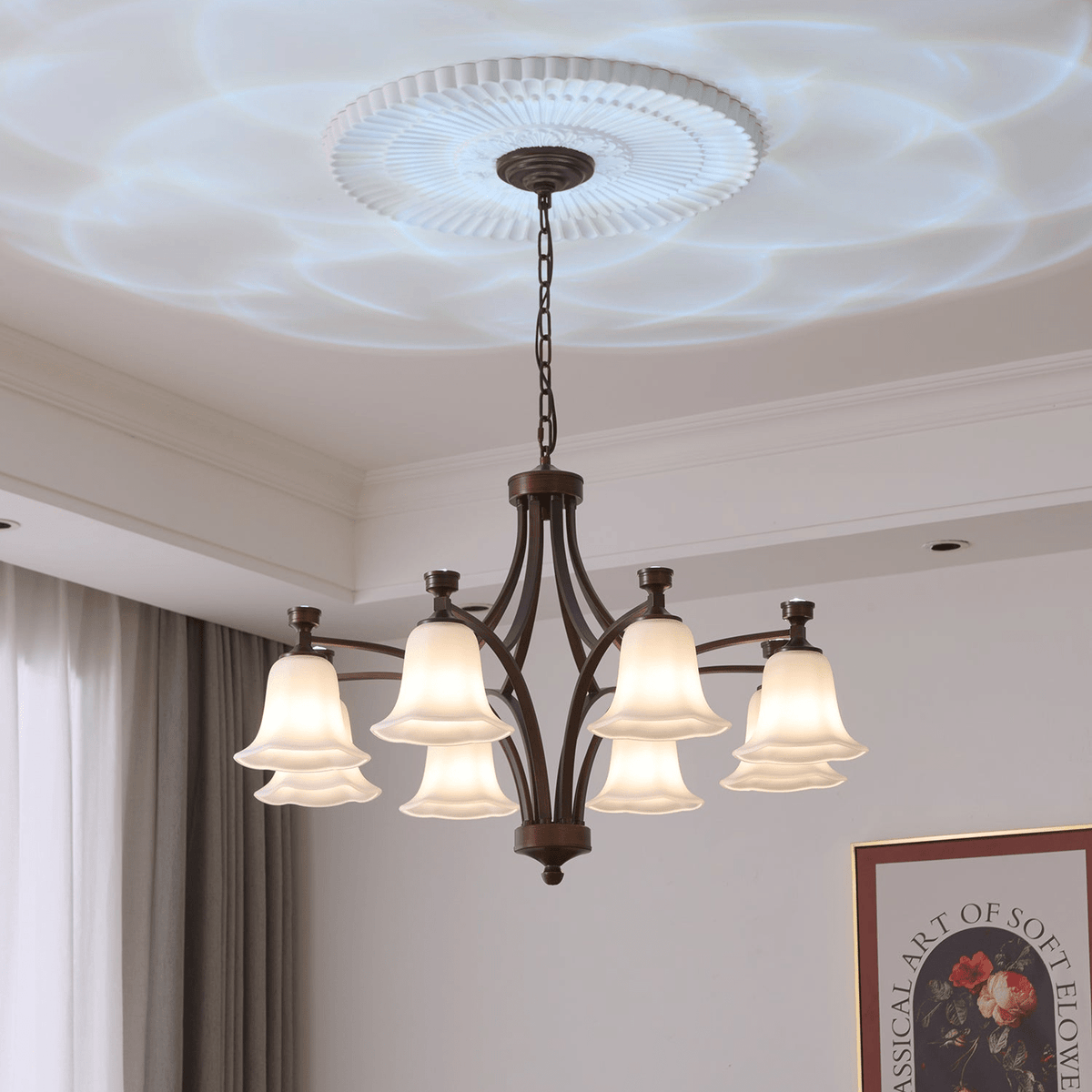 Lustre Épinette en verre et métal – vue 4