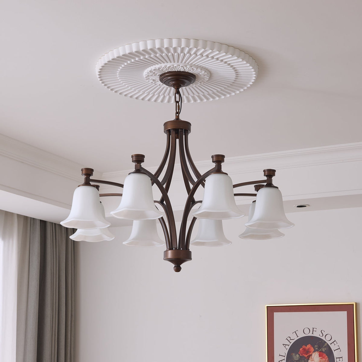 Lustre Épinette en verre et métal – vue 5