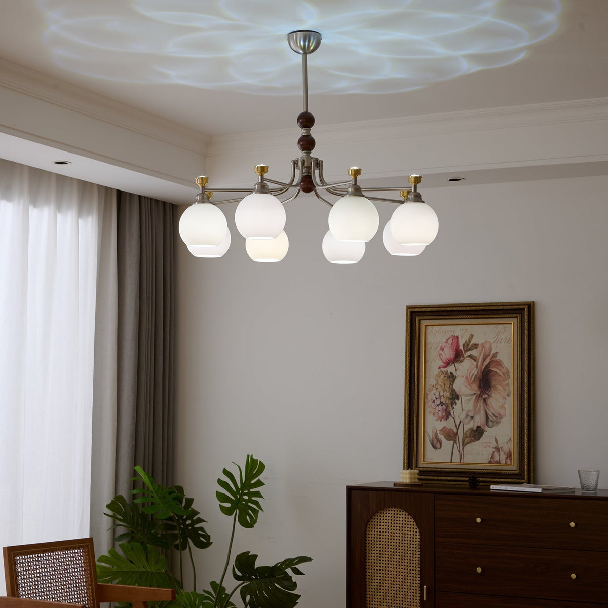 Lustre Honfleur en verre et bois – vue 6