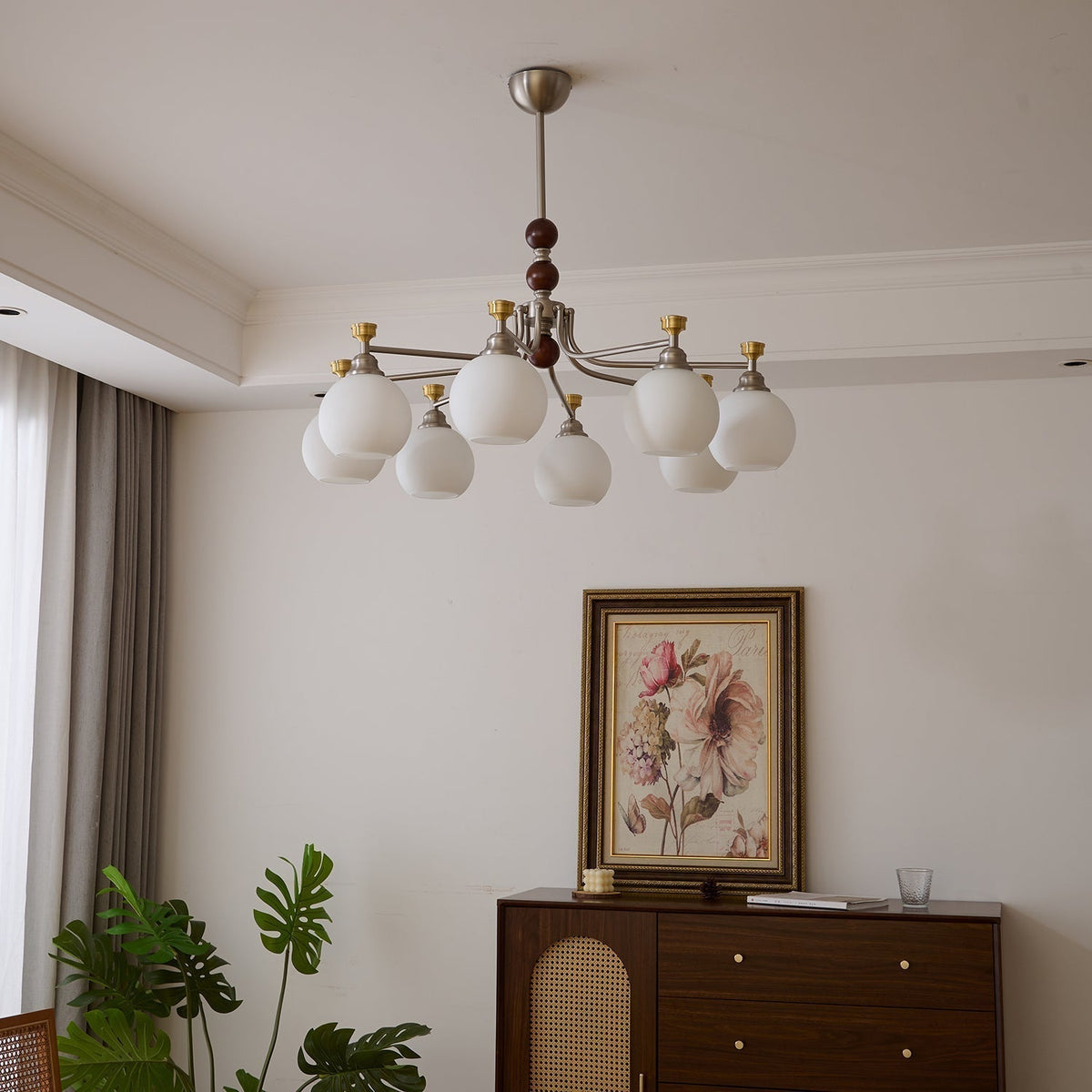 Lustre Honfleur en verre et bois – vue 28