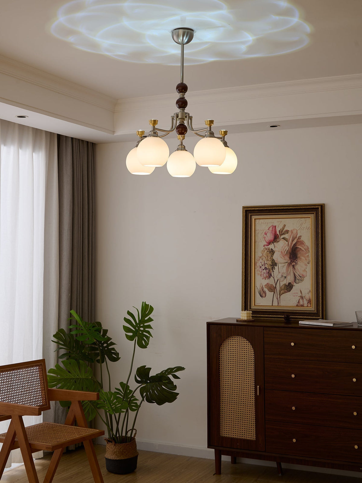 Lustre Honfleur en verre et bois – vue 11