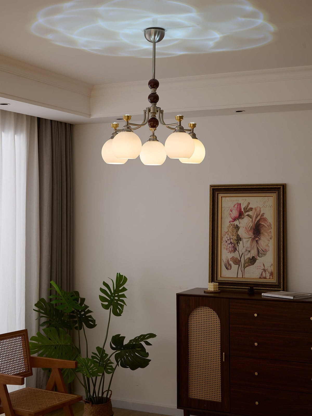 Lustre Honfleur en verre et bois – vue 13