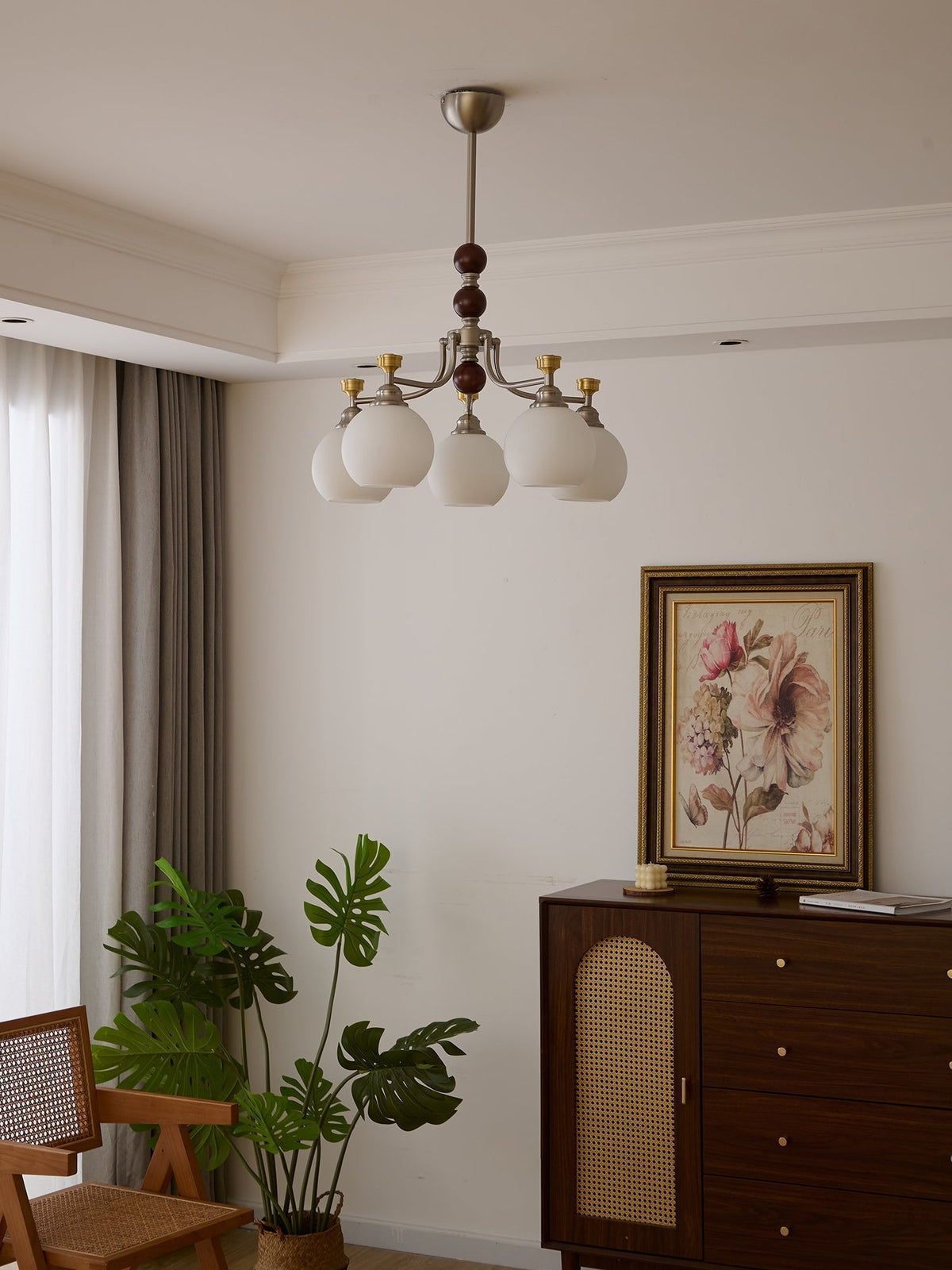 Lustre Honfleur en verre et bois – vue 14
