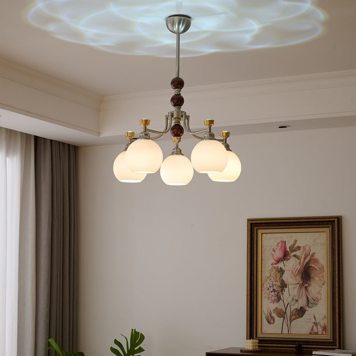 Lustre Honfleur en verre et bois – vue 40
