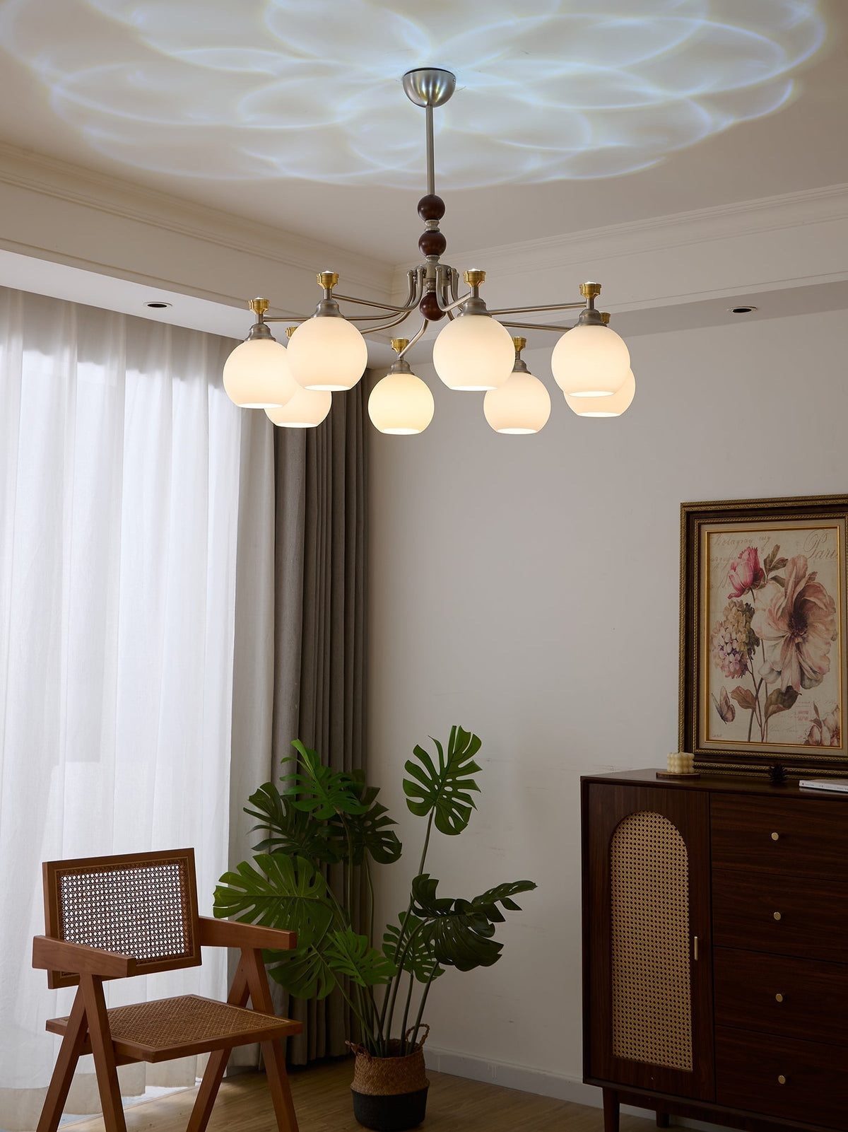 Lustre Honfleur en verre et bois – vue 47