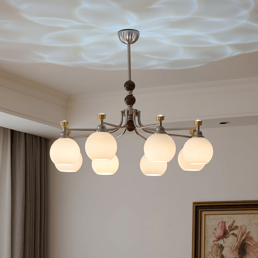 Lustre Honfleur en verre et bois – vue 4