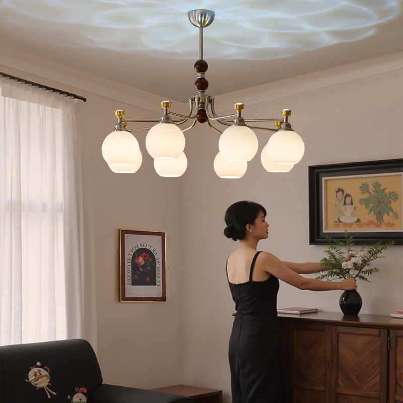 Lustre Honfleur en verre et bois – vue 32
