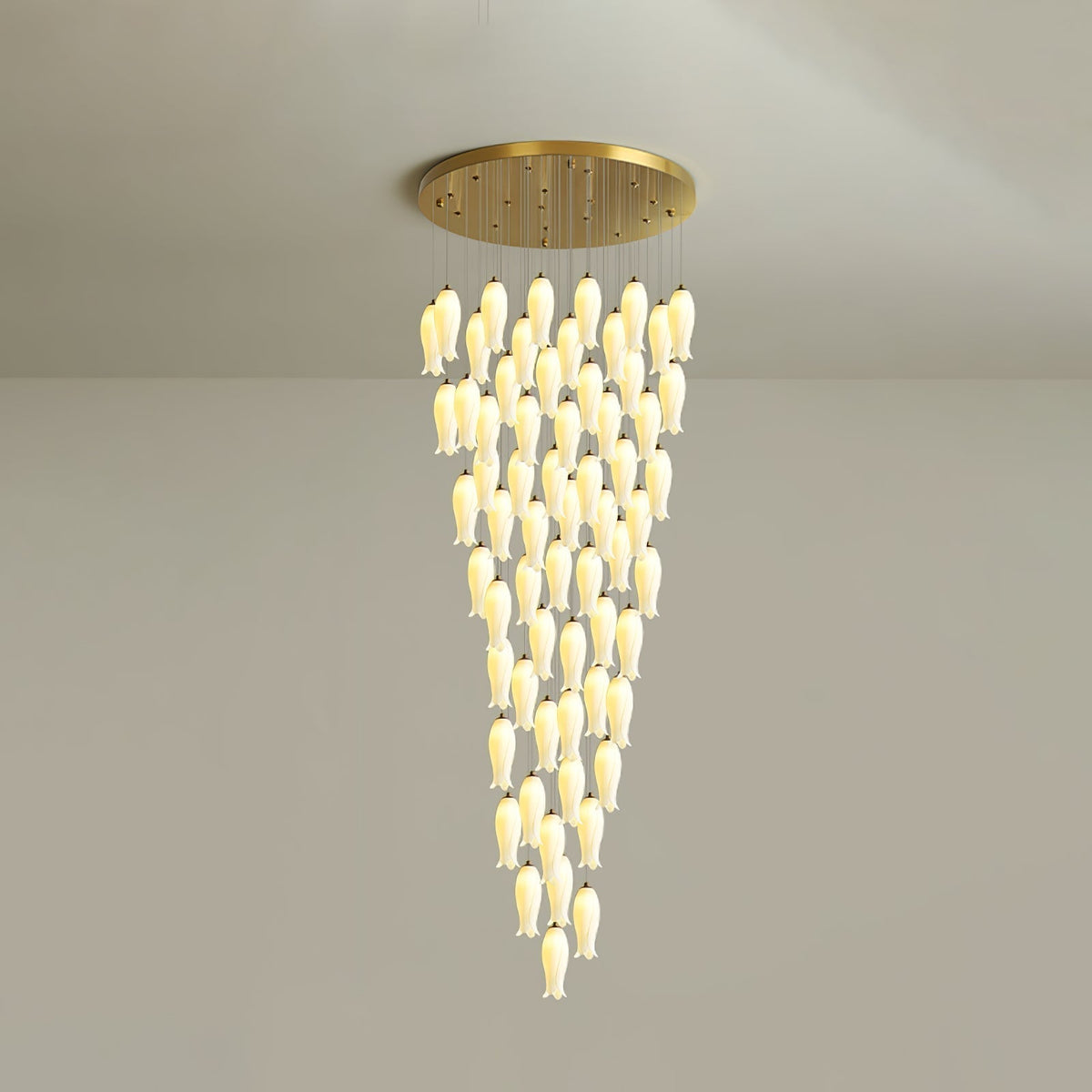 Lustre Gabrielle en albâtre et laiton – vue 7