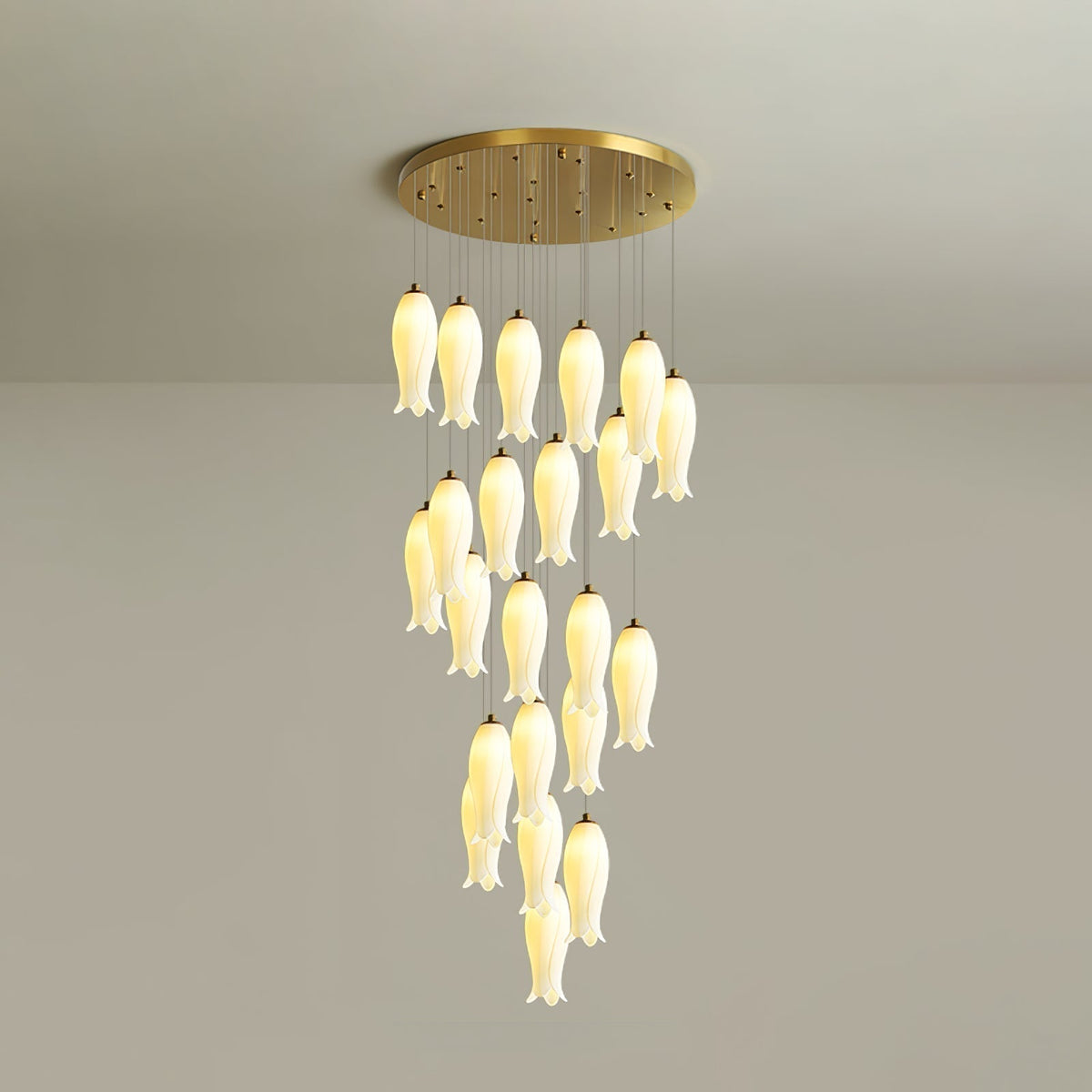 Lustre Gabrielle en albâtre et laiton – vue 39