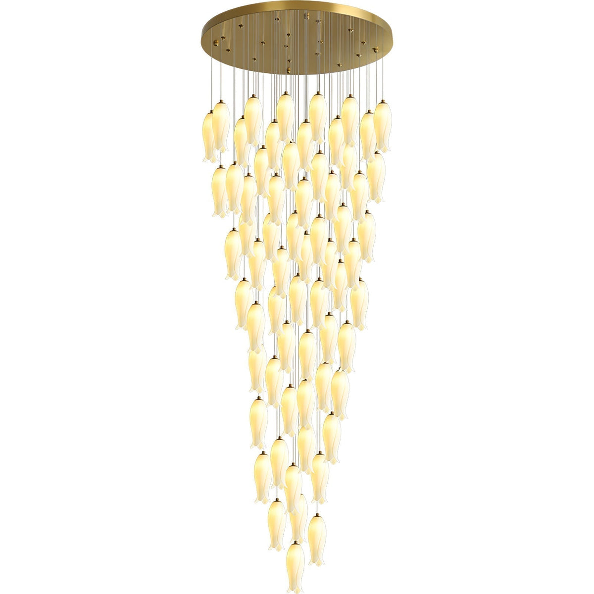 Lustre Gabrielle en albâtre et laiton – vue 17