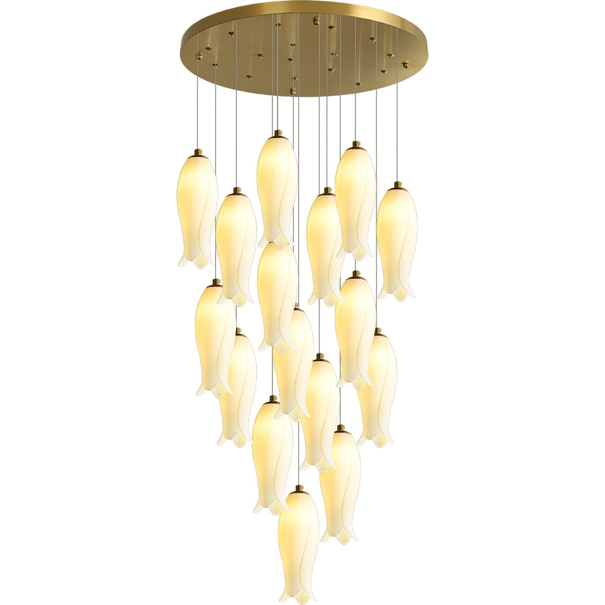 Lustre Gabrielle en albâtre et laiton – vue 21