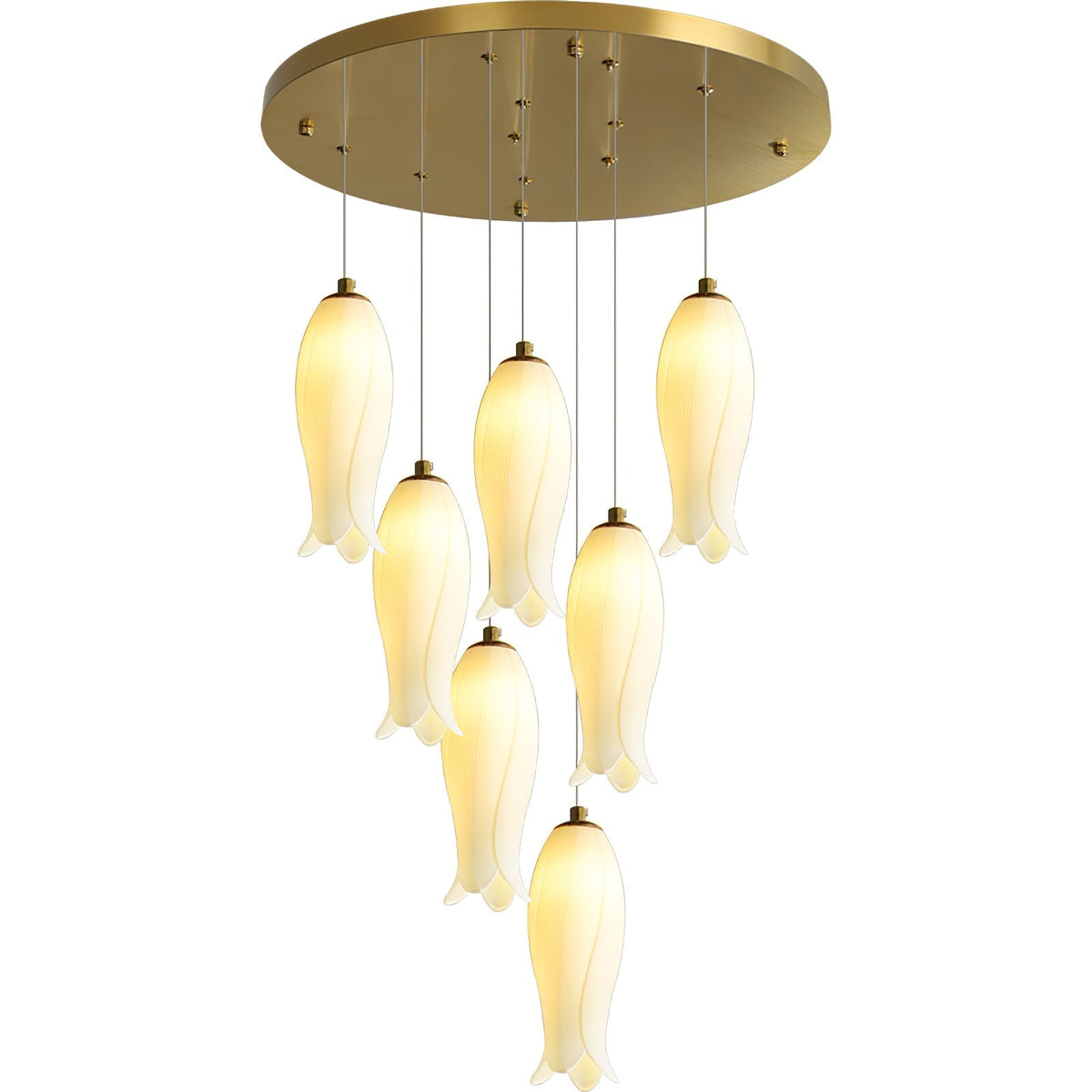 Lustre Gabrielle en albâtre et laiton – vue 24