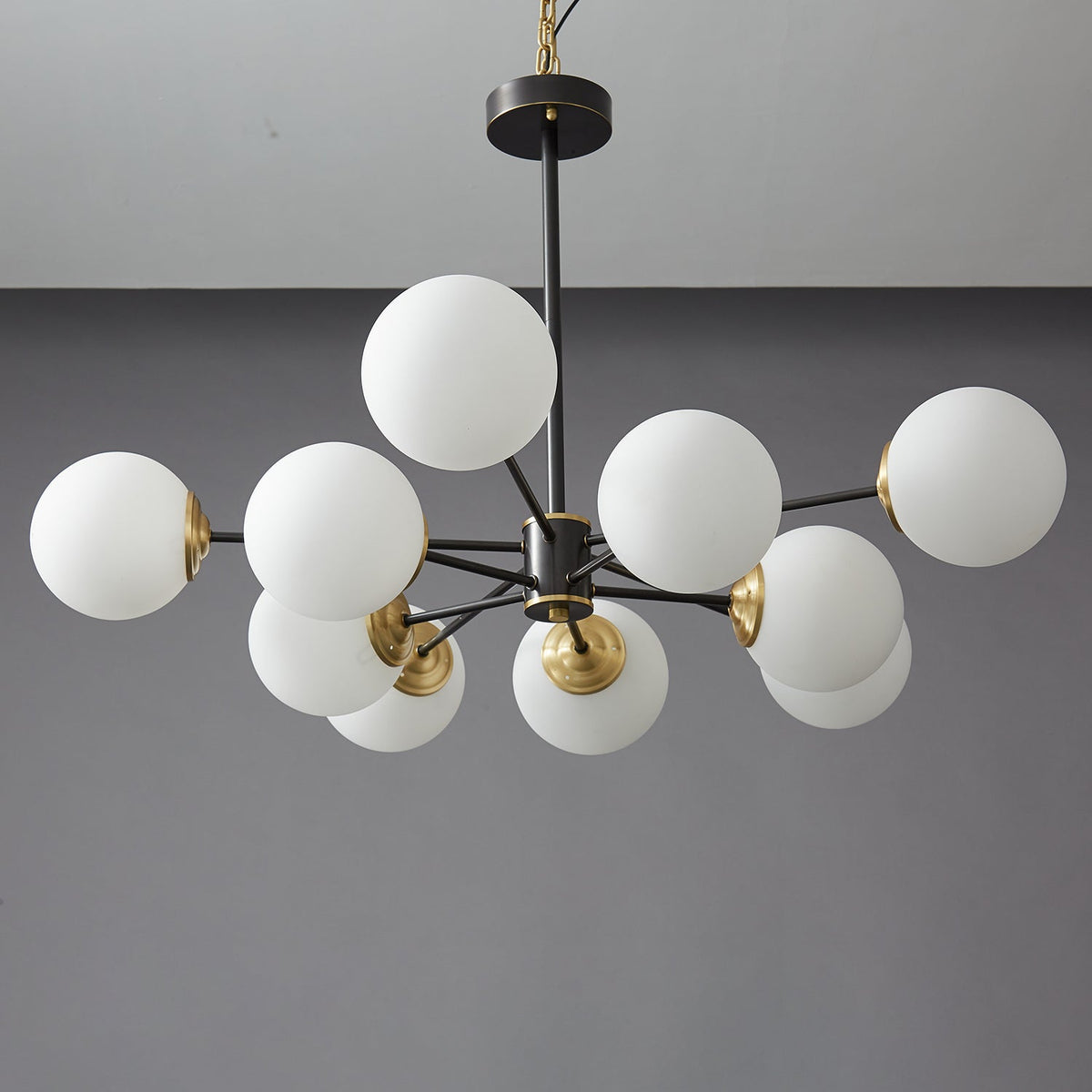 Lustre Sylphe en verre et laiton – vue 6