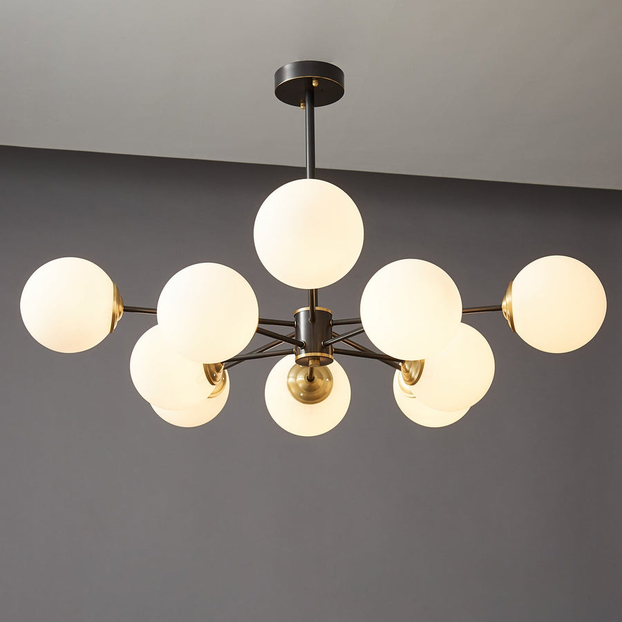 Lustre Sylphe en verre et laiton – vue 4
