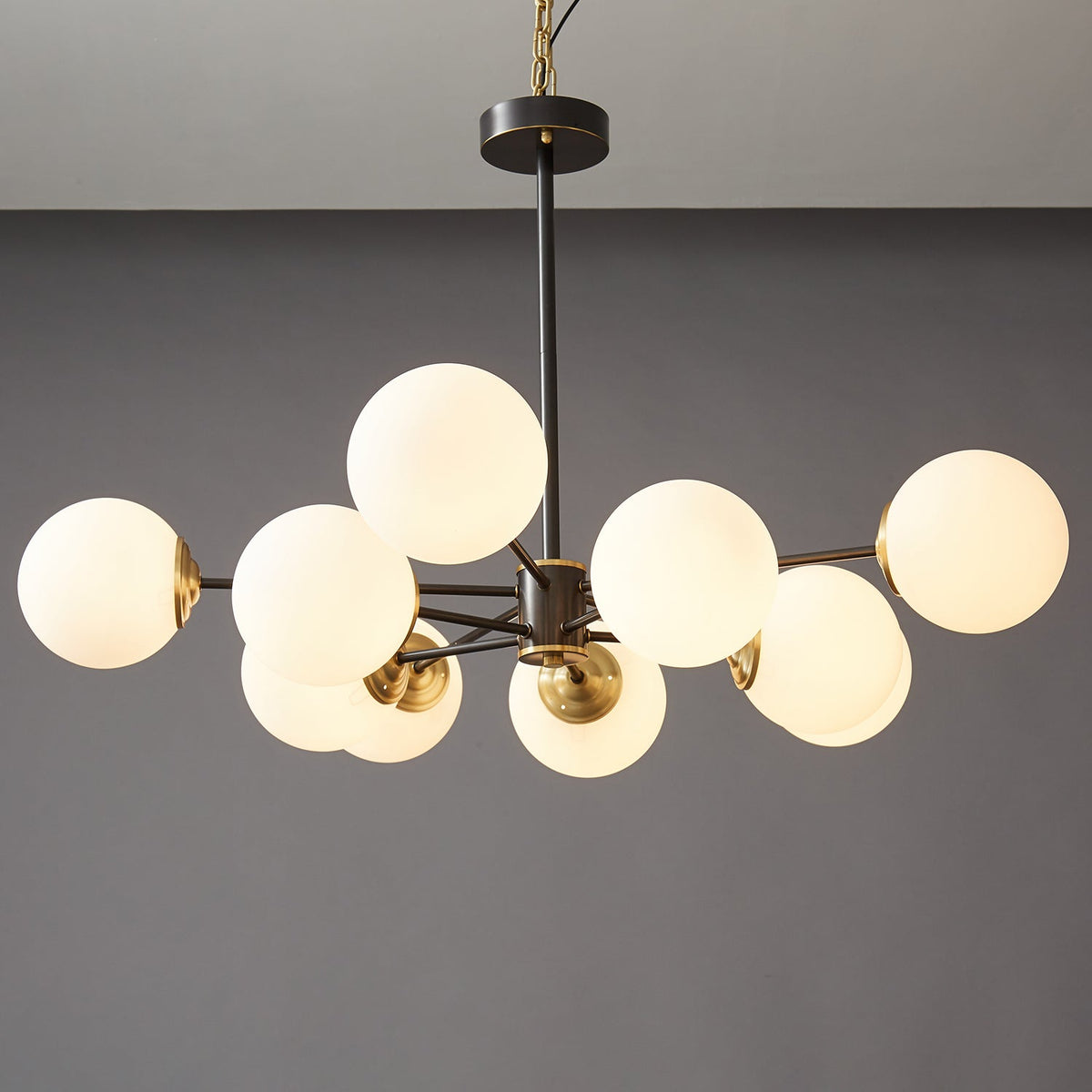 Lustre Sylphe en verre et laiton – vue 7