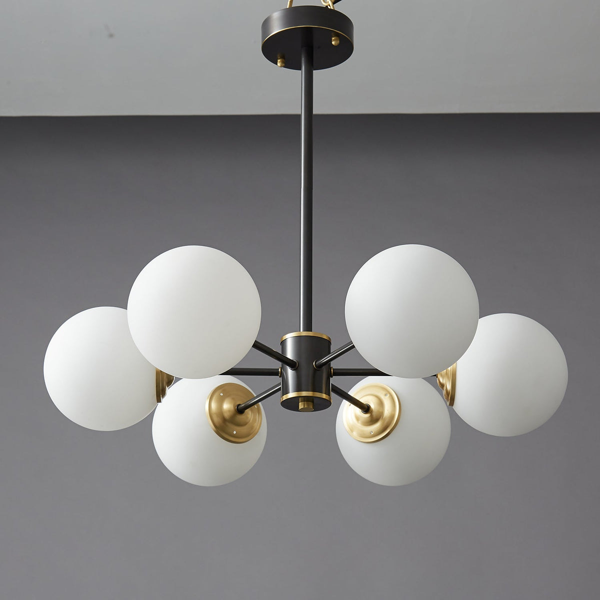 Lustre Sylphe en verre et laiton – vue 8