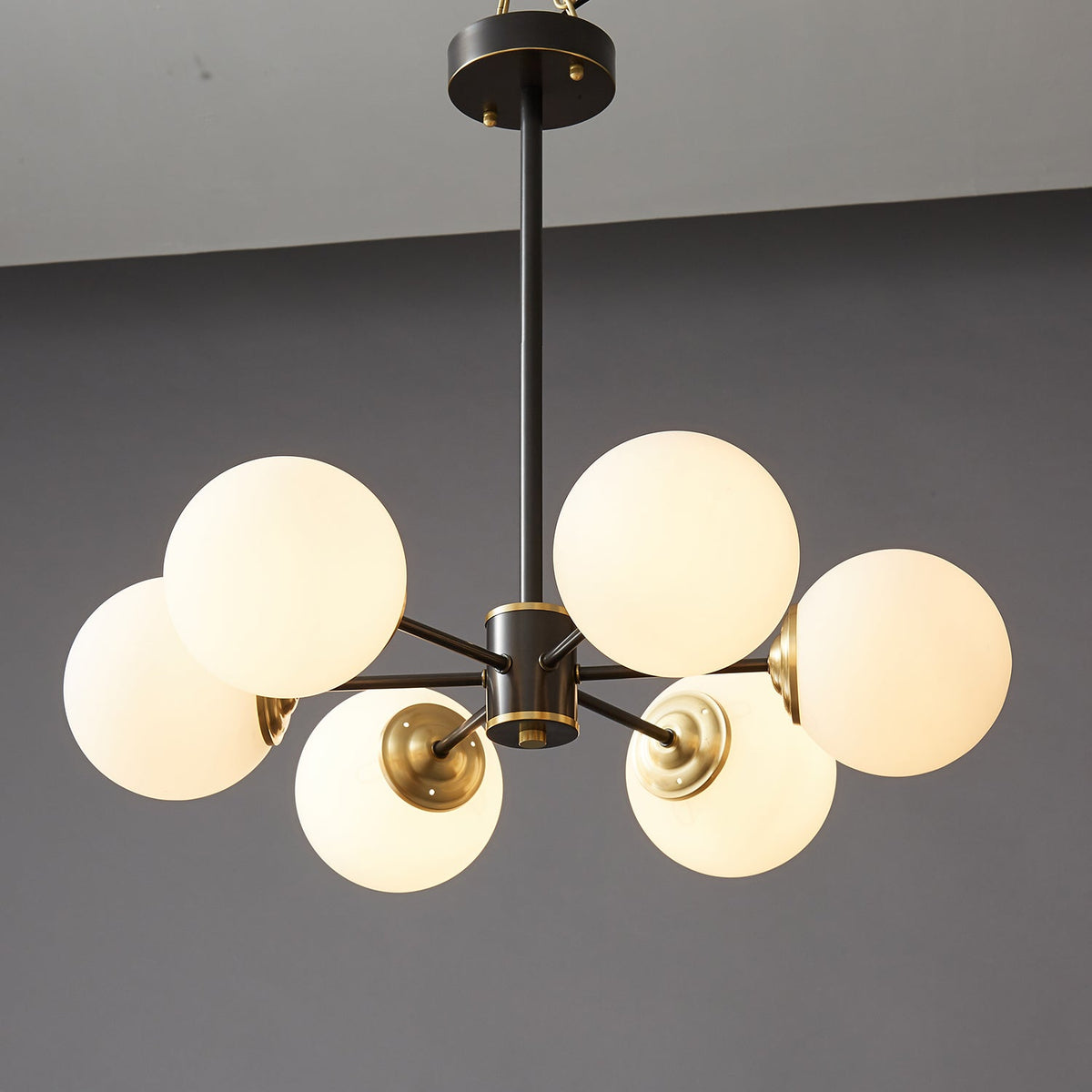 Lustre Sylphe en verre et laiton – vue 10