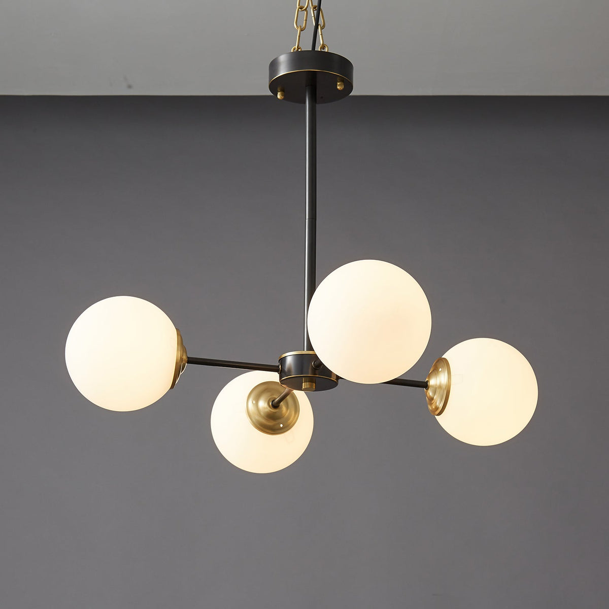 Lustre Sylphe en verre et laiton – vue 13