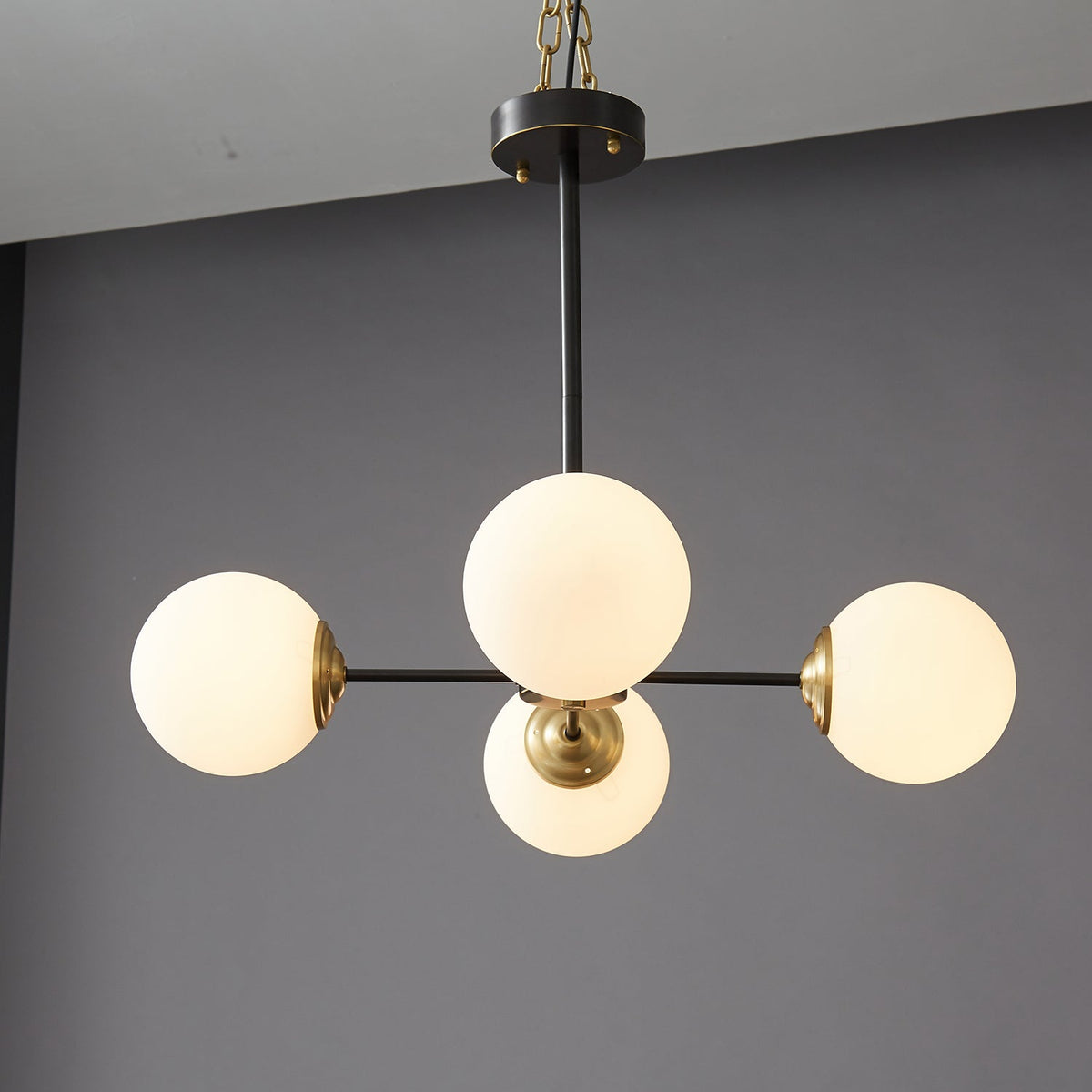 Lustre Sylphe en verre et laiton – vue 14