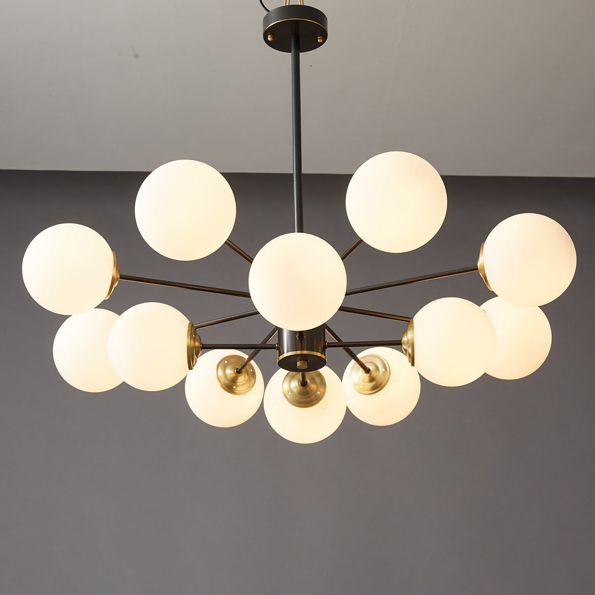 Lustre Sylphe en verre et laiton – vue 22