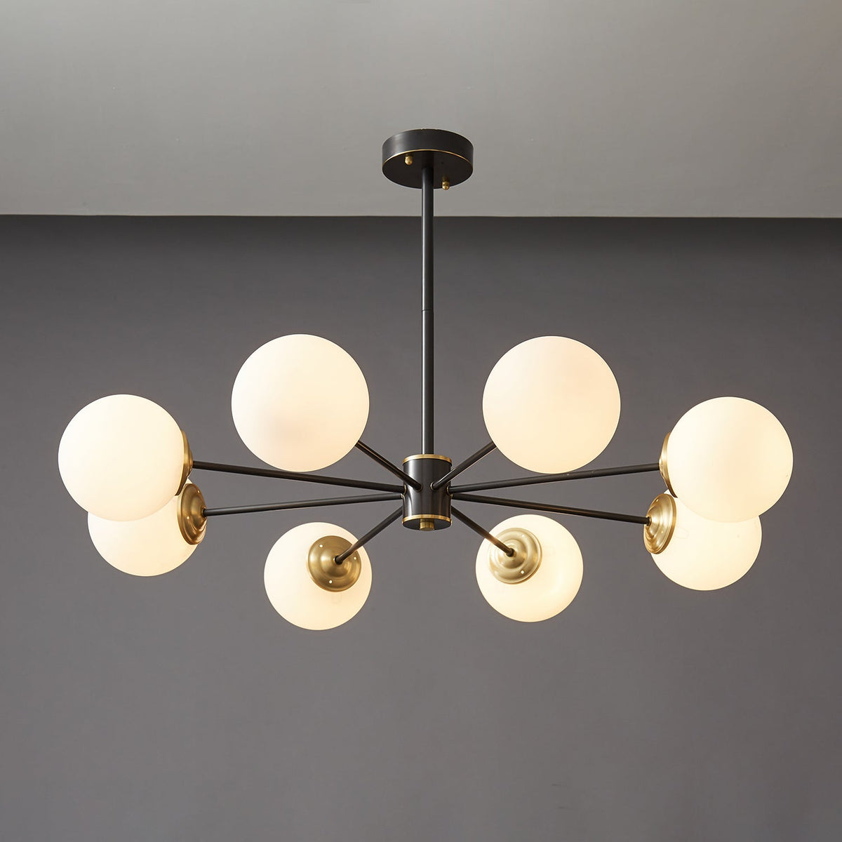 Lustre Sylphe en verre et laiton – vue 16