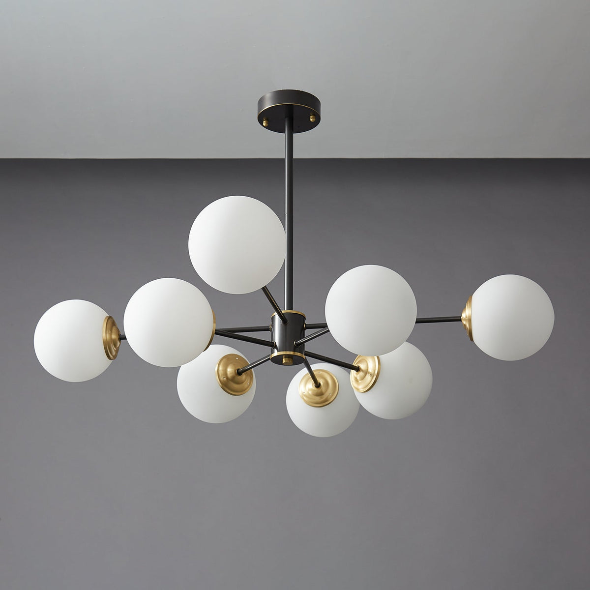 Lustre Sylphe en verre et laiton – vue 2