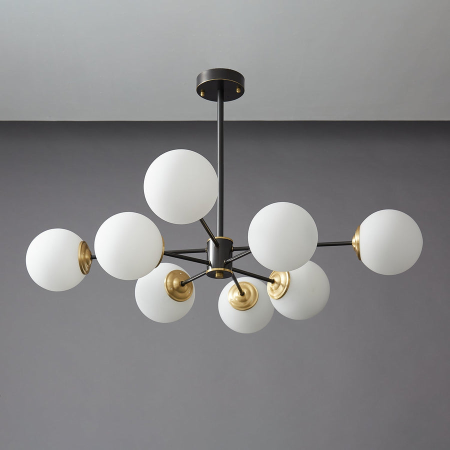 Lustre Sylphe en verre et laiton – vue 2