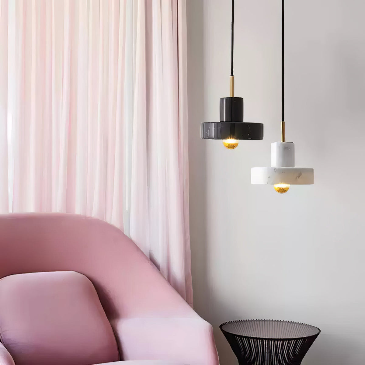 Suspension Ariane en marbre et métal – vue 14