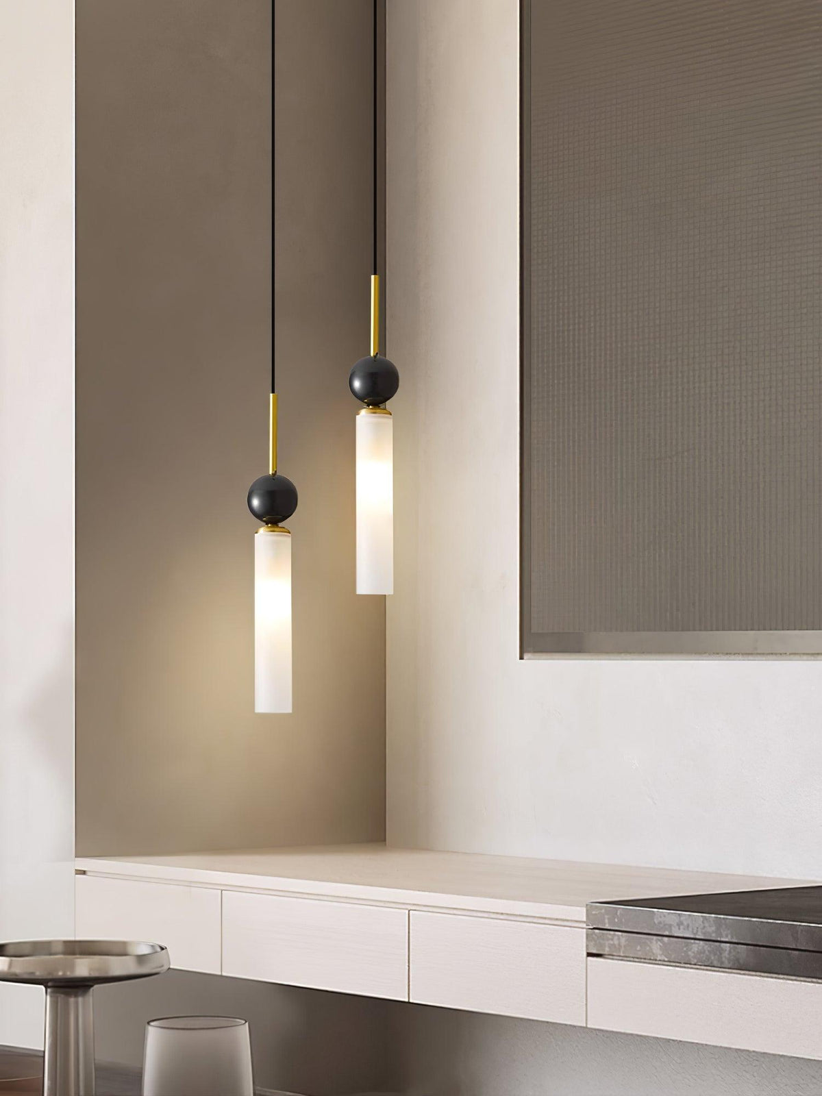 Suspension Houblon en marbre et laiton – vue 12