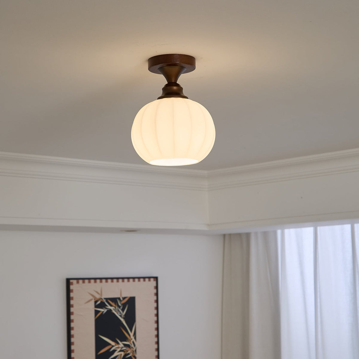 Plafonnier Vésuve en verre et métal – vue 11