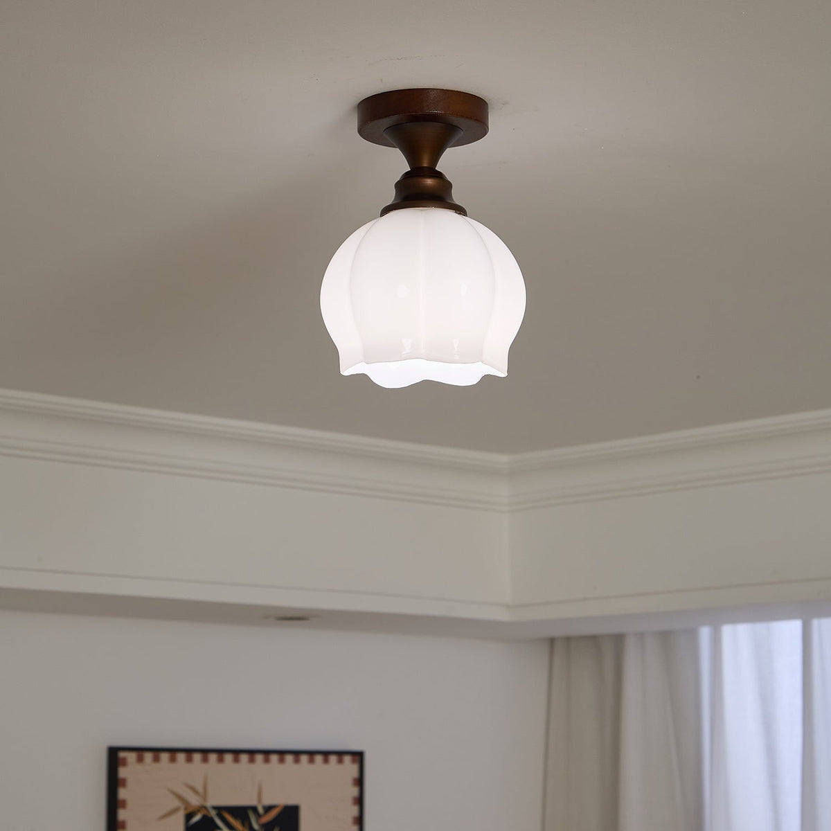 Plafonnier Vésuve en verre et métal – vue 20