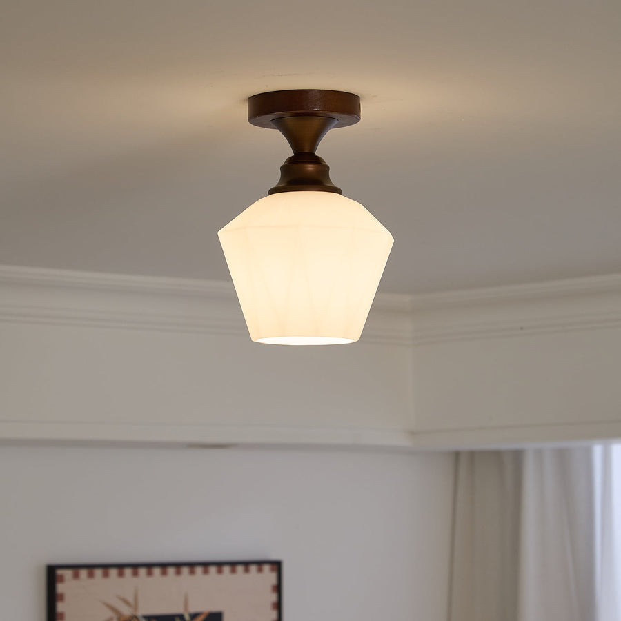 Plafonnier Vésuve en verre et métal – vue 2