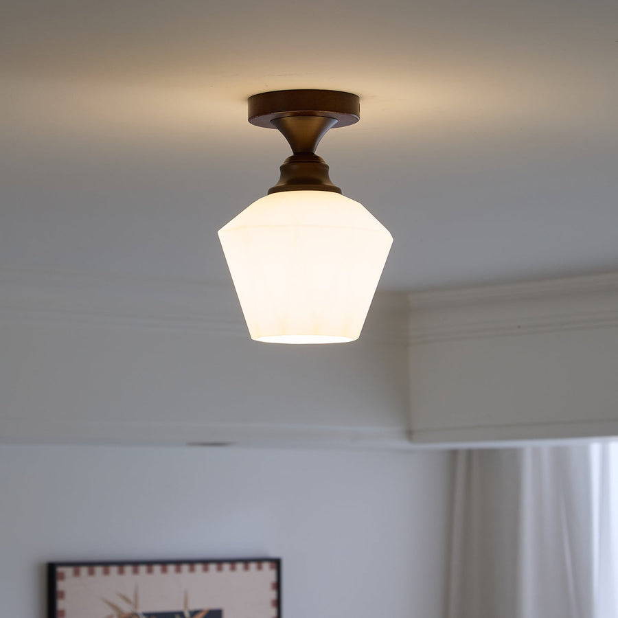 Plafonnier Vésuve en verre et métal – vue 3