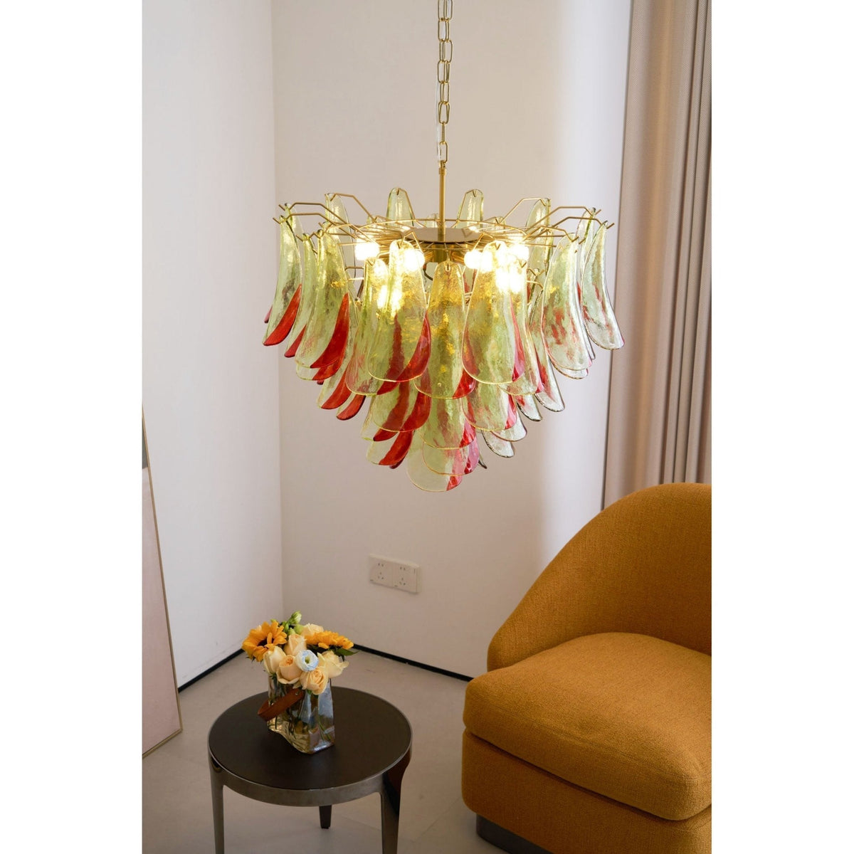 Lustre Falaise en verre et métal – vue 14
