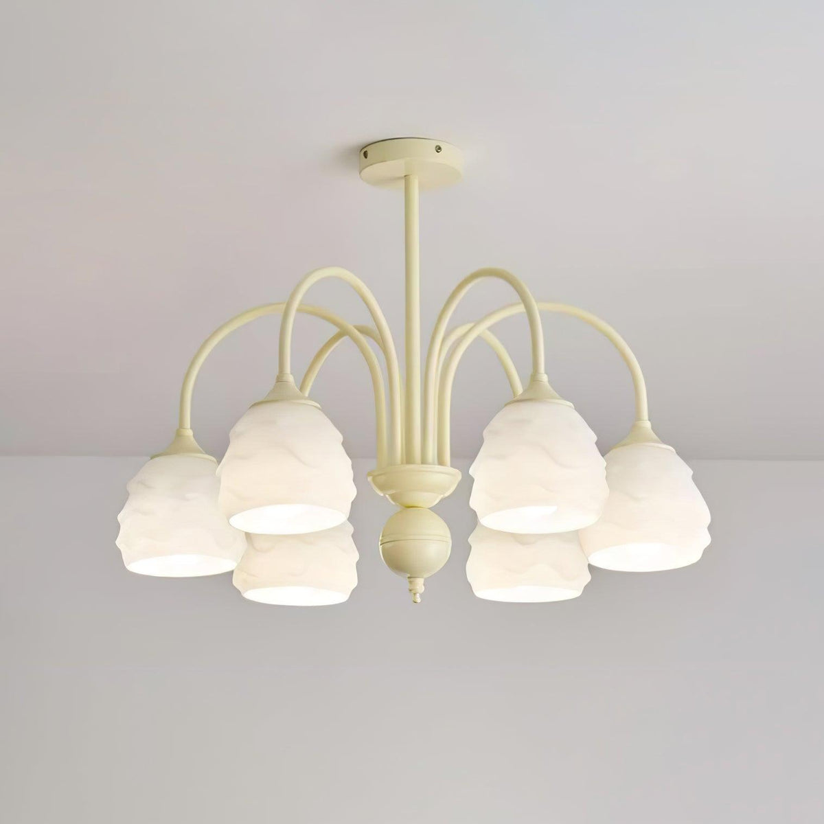 Lustre Lampion en verre et métal – vue 7