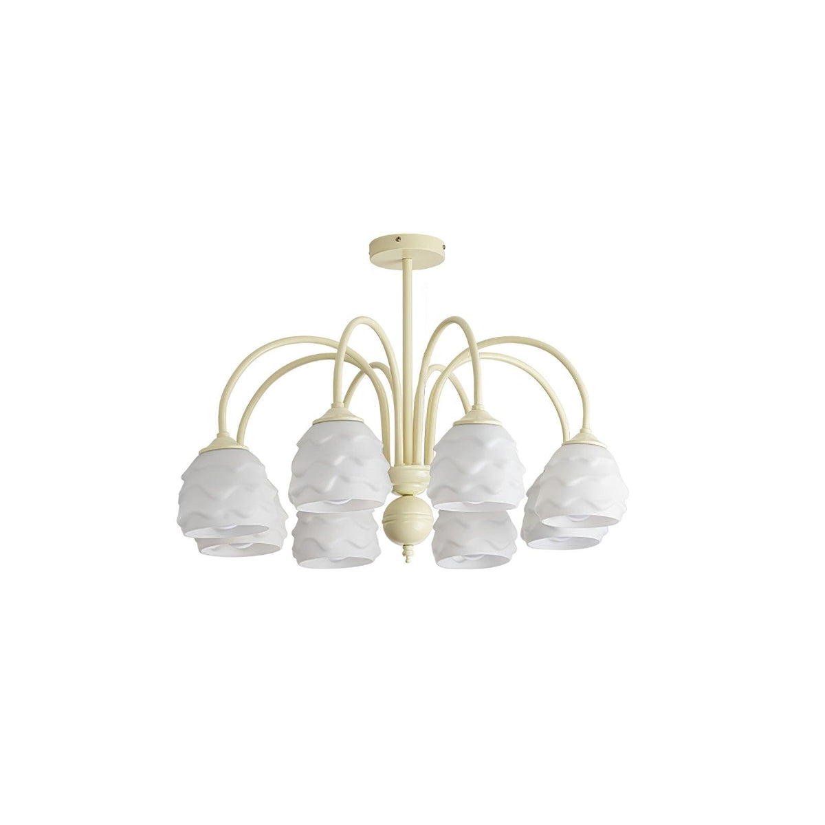 Lustre Lampion en verre et métal – vue 3