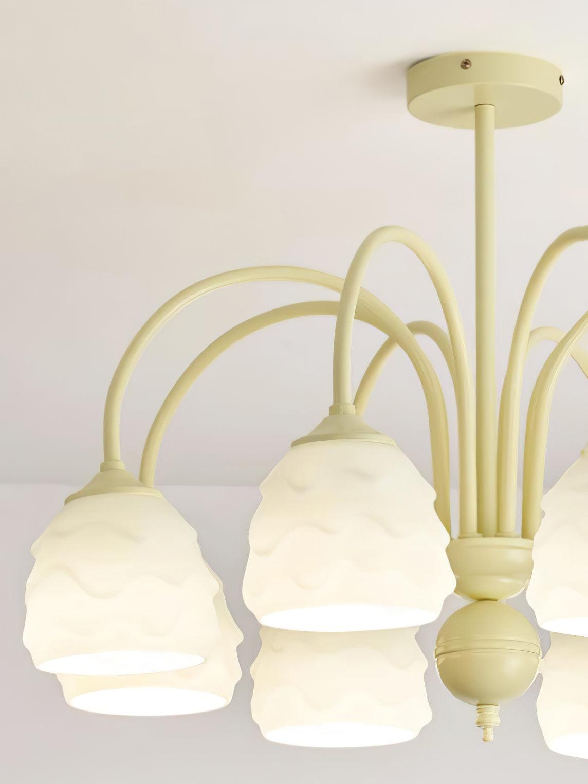 Lustre Lampion en verre et métal – vue 12