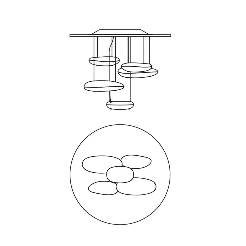 Lustre Andromède en aluminium et verre – vue 51