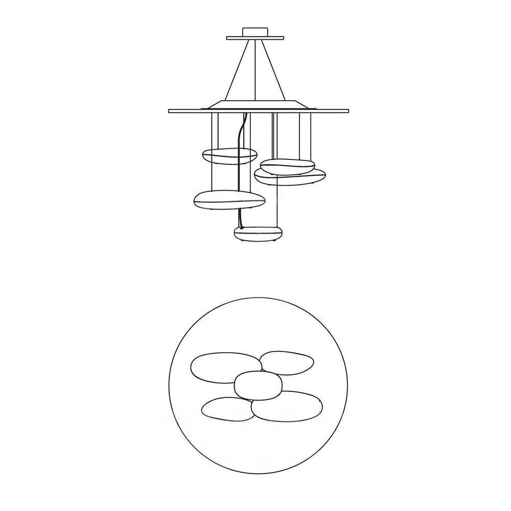 Lustre Andromède en aluminium et verre – vue 52