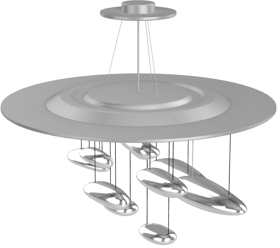Lustre Andromède en aluminium et verre – vue 21