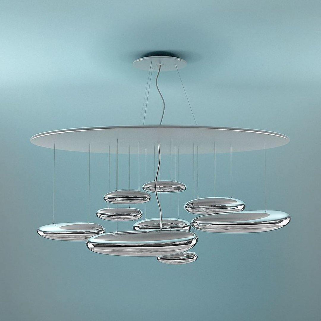 Lustre Andromède en aluminium et verre – vue 132