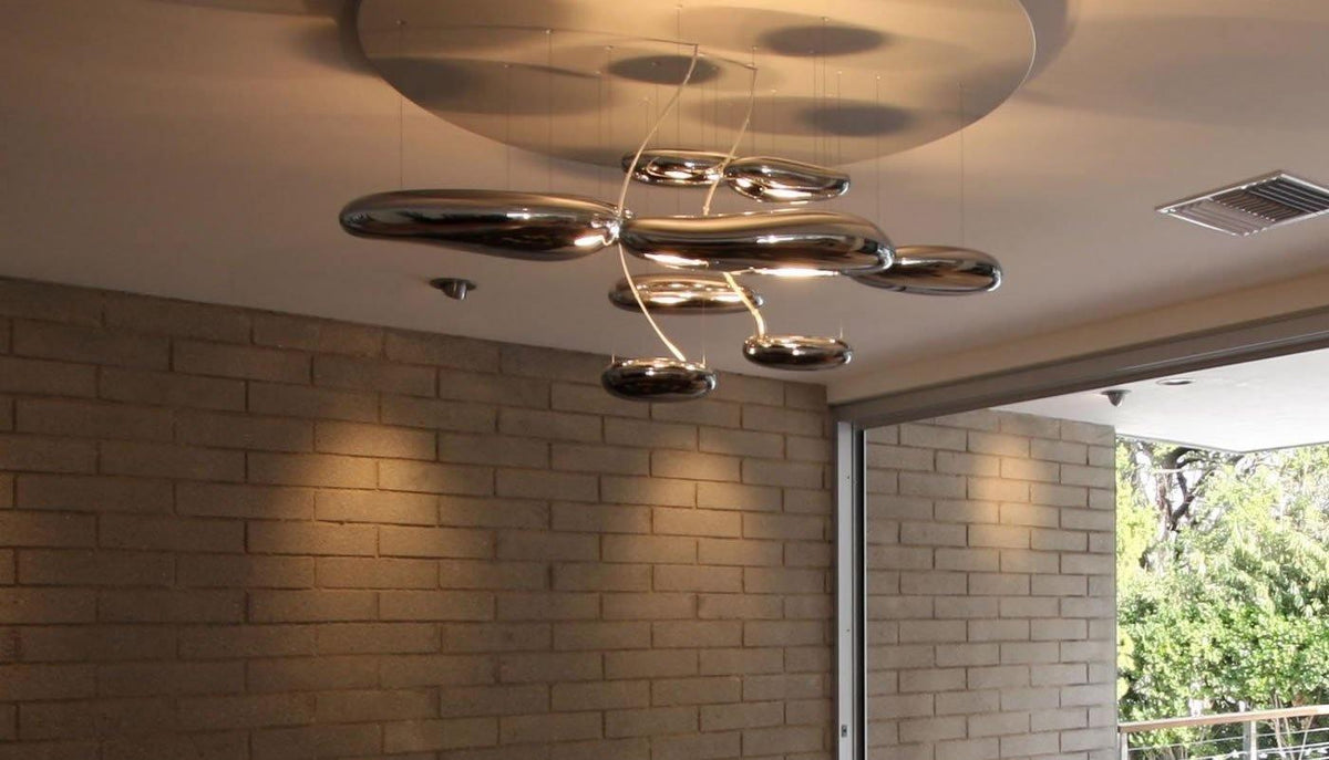 Lustre Andromède en aluminium et verre – vue 10