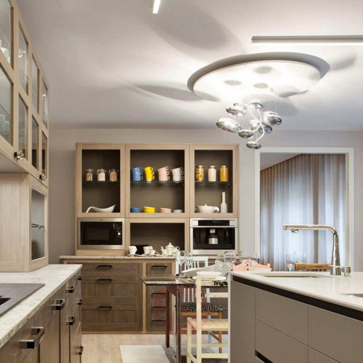Lustre Andromède en aluminium et verre – vue 17