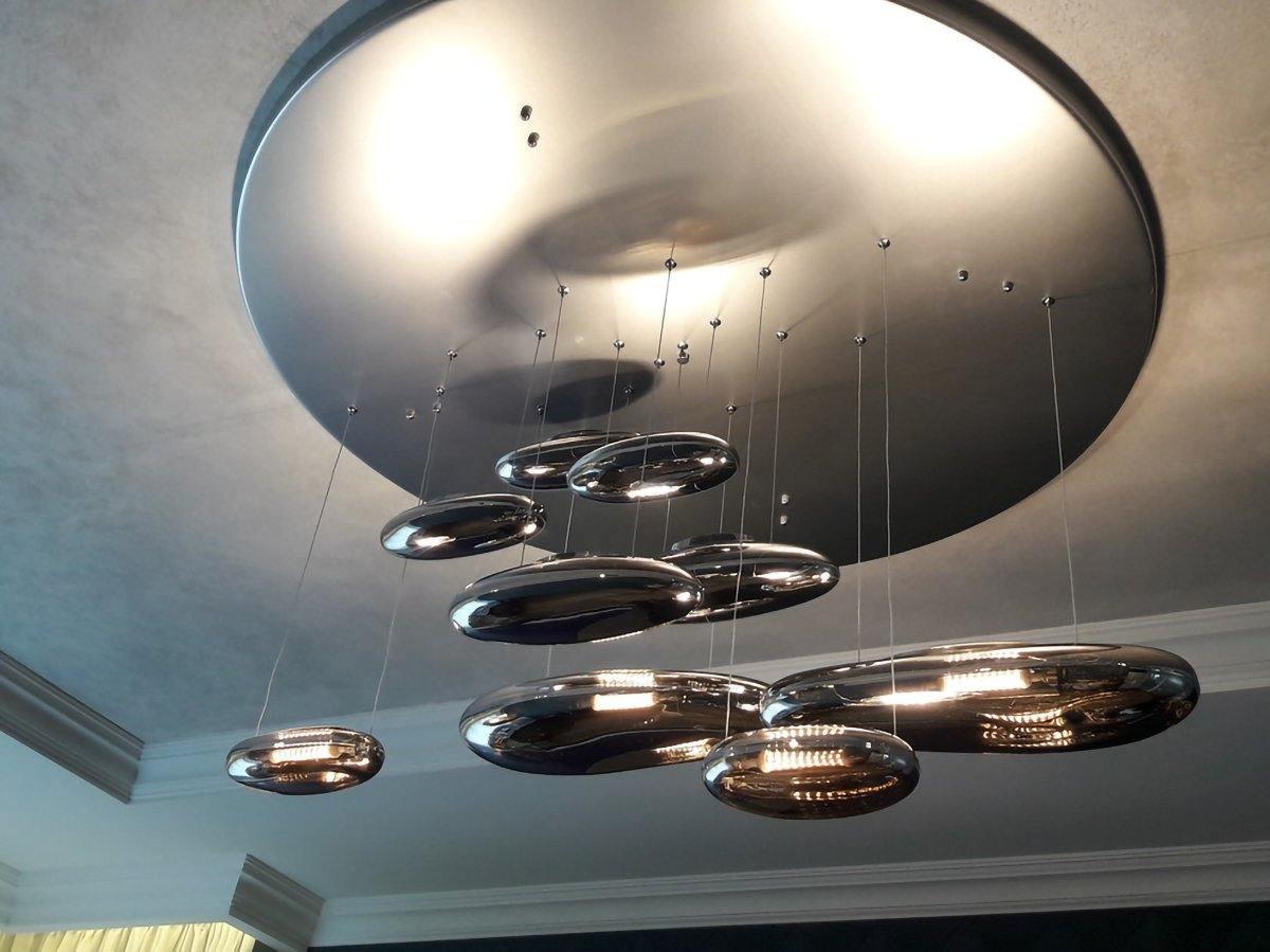 Lustre Andromède en aluminium et verre – vue 27