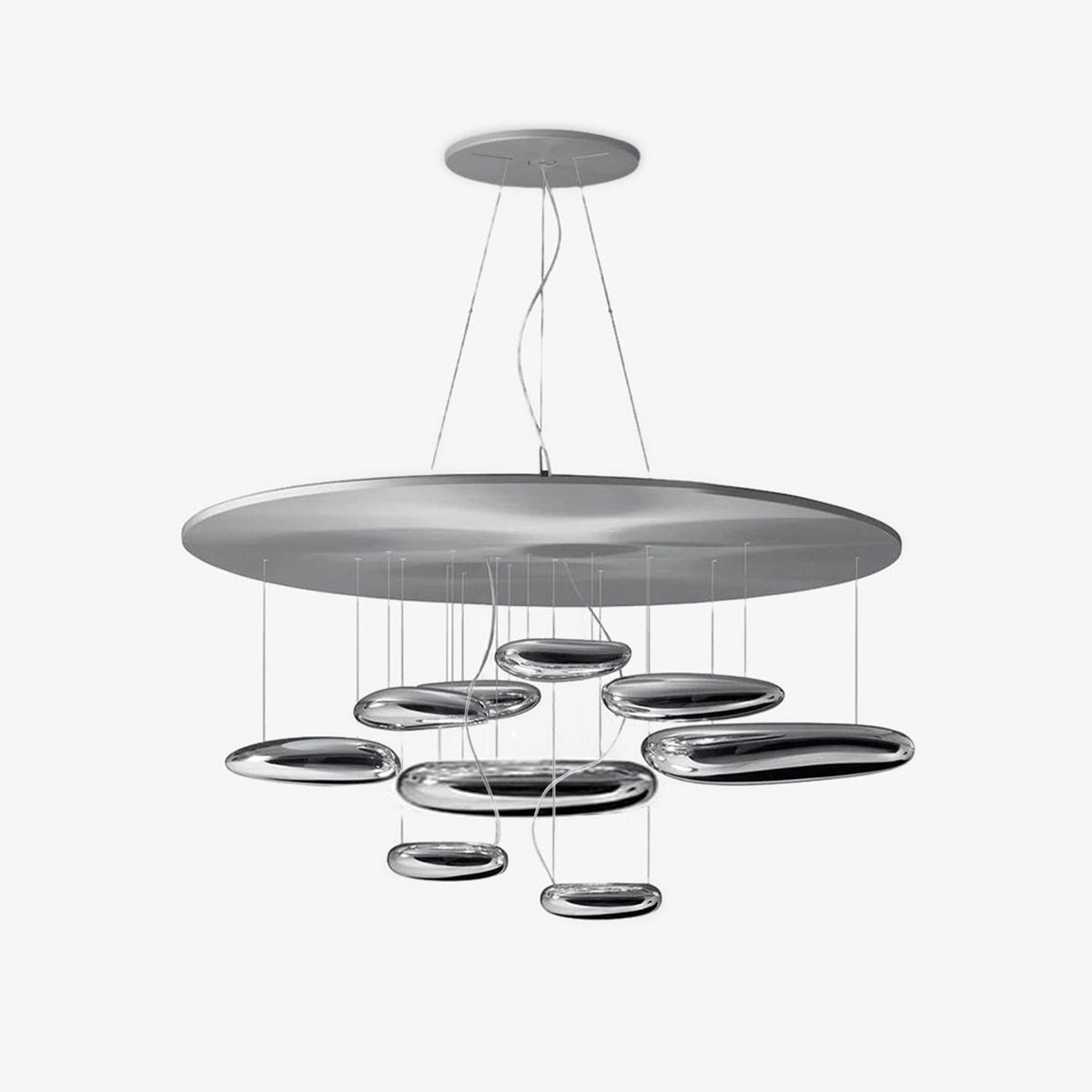 Lustre Andromède en aluminium et verre – vue 20