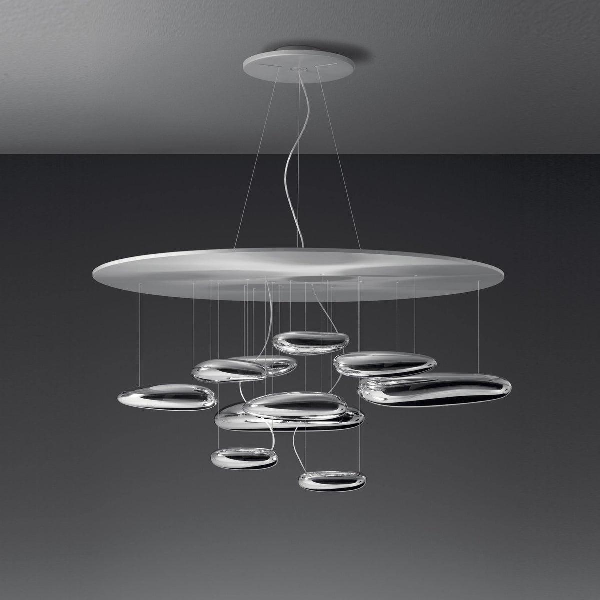 Lustre Andromède en aluminium et verre – vue 13